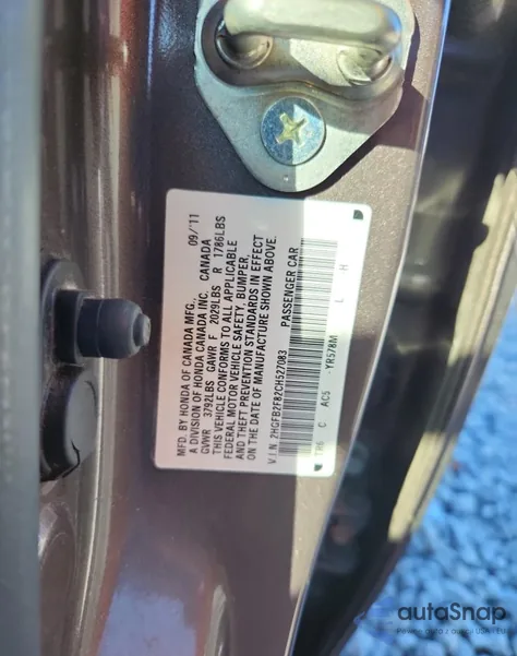 2012 Honda Civic Ex from USA, damaged, VIN 2HGFB2F82CH527083